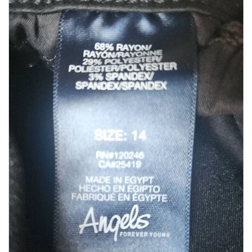 P9  Angels Forever Young black casual curvy skinny pants - Picture 5 of 7